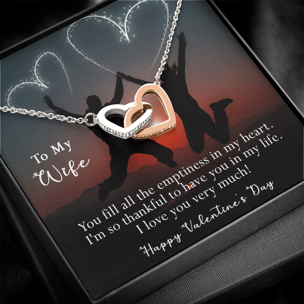 184D Women Necklace To my Wife, Valentine Gift from Husband, Happy Valentine's Day