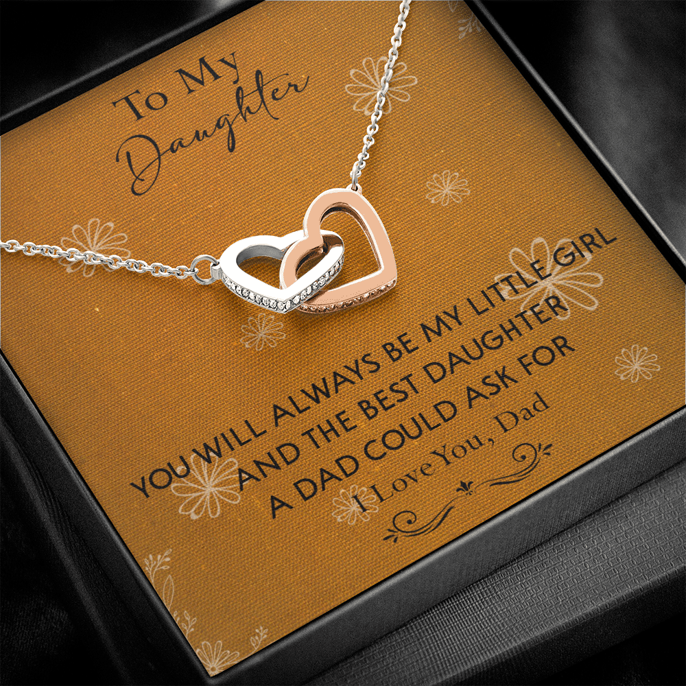 140D To My Daughter Necklace, Perfect Gift for Daughter From Dad, I Love You Always