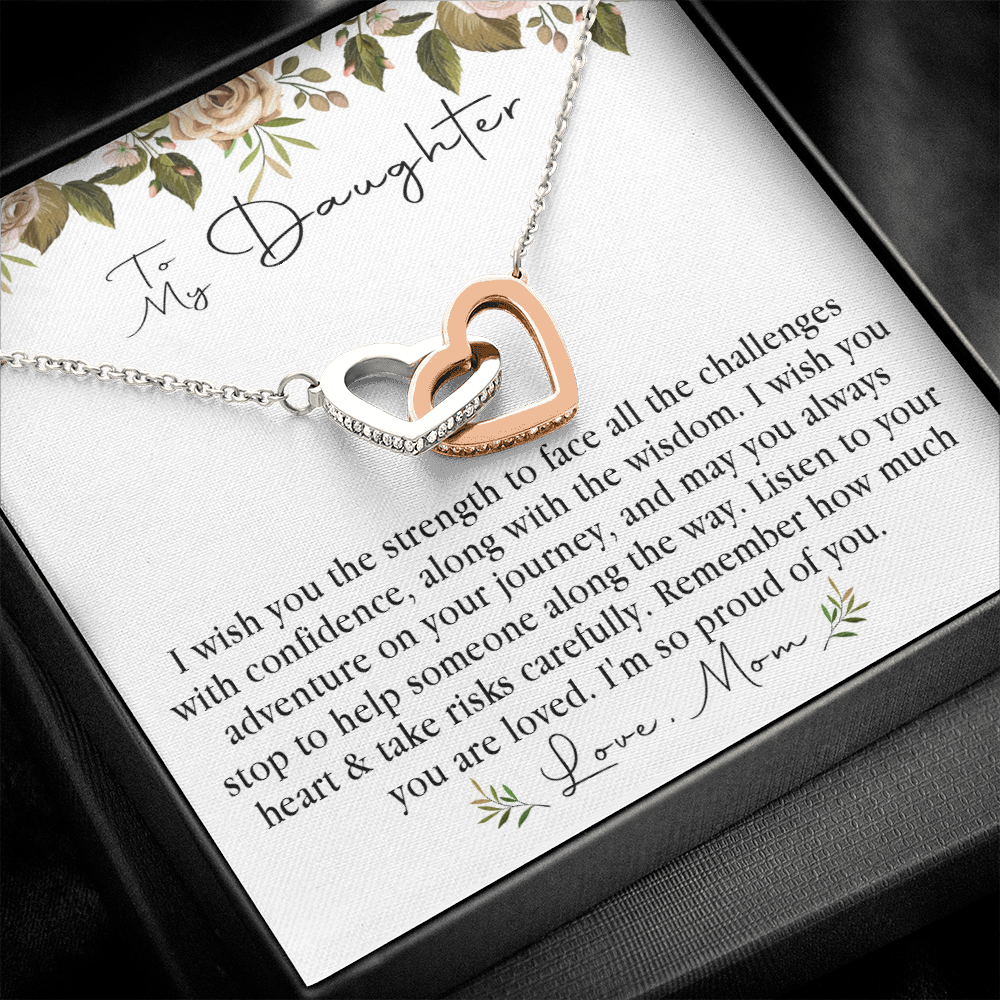 152D Necklace To My Daughter, Daughter Necklace Birthday Gift from Mom, Proud of You