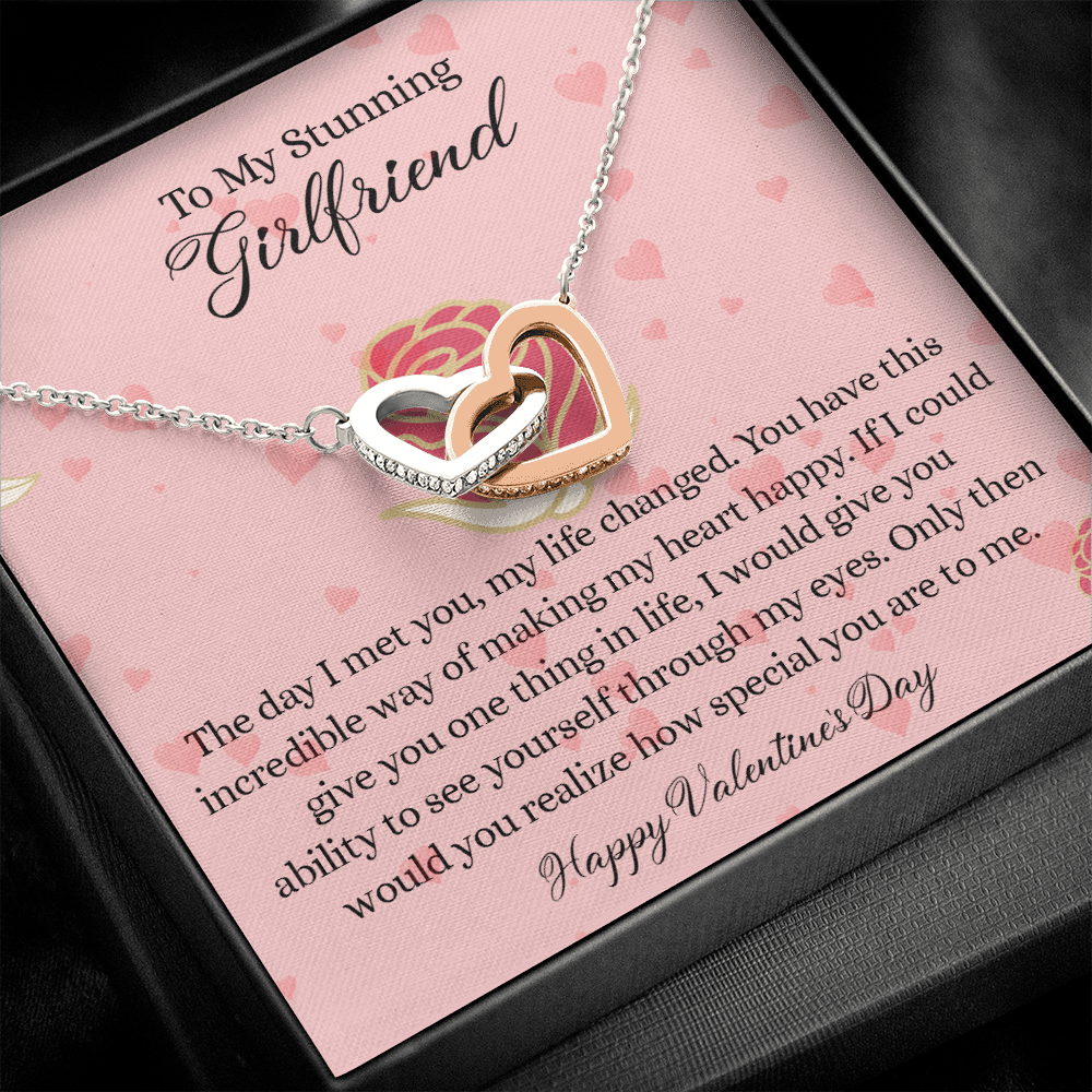 204D To my Stunning Girlfriend Necklace, Love Necklace Valentine Gift from Boyfriend