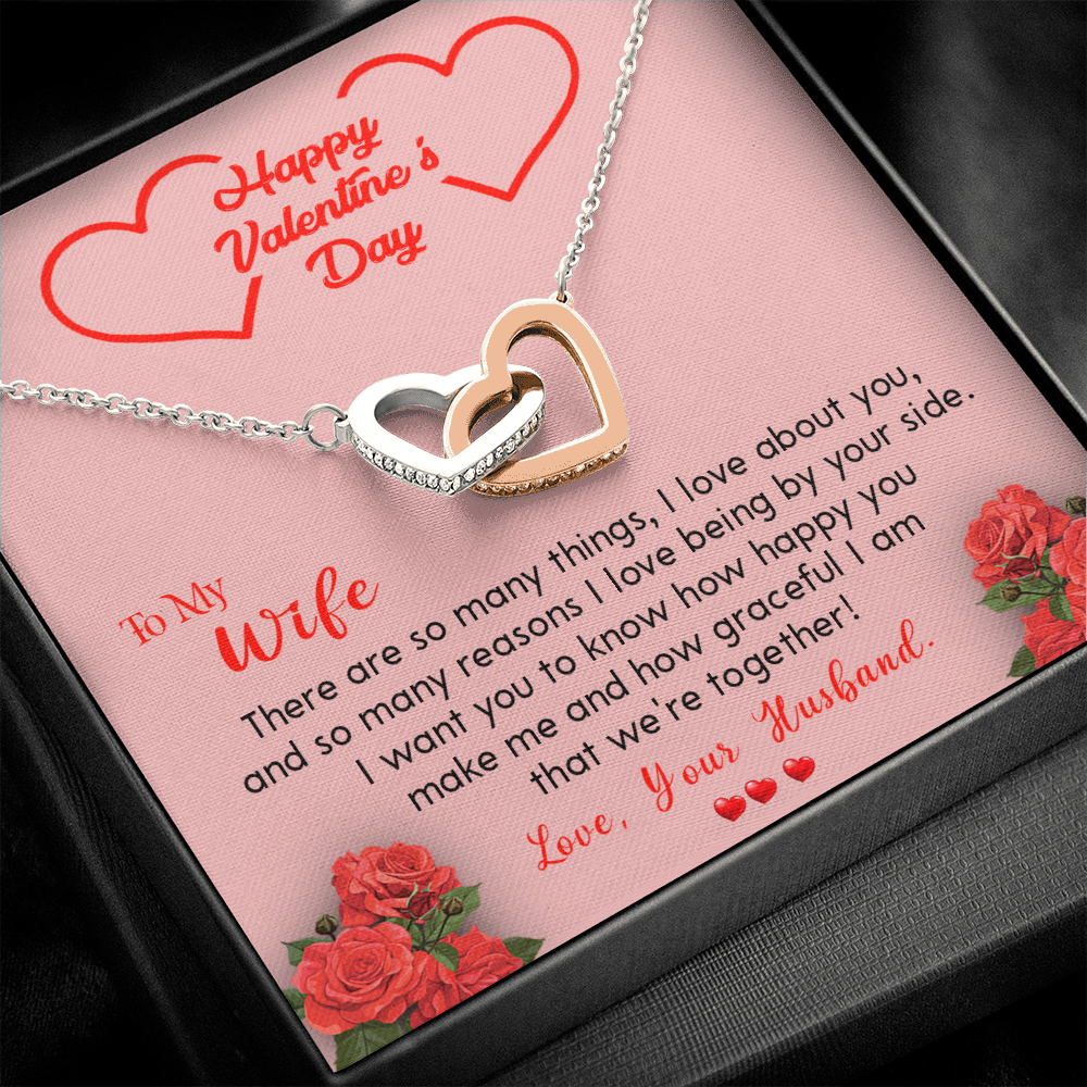 202D To my Wife Necklace, Happy Valentine's Day Gift Necklace for Beautiful Wife
