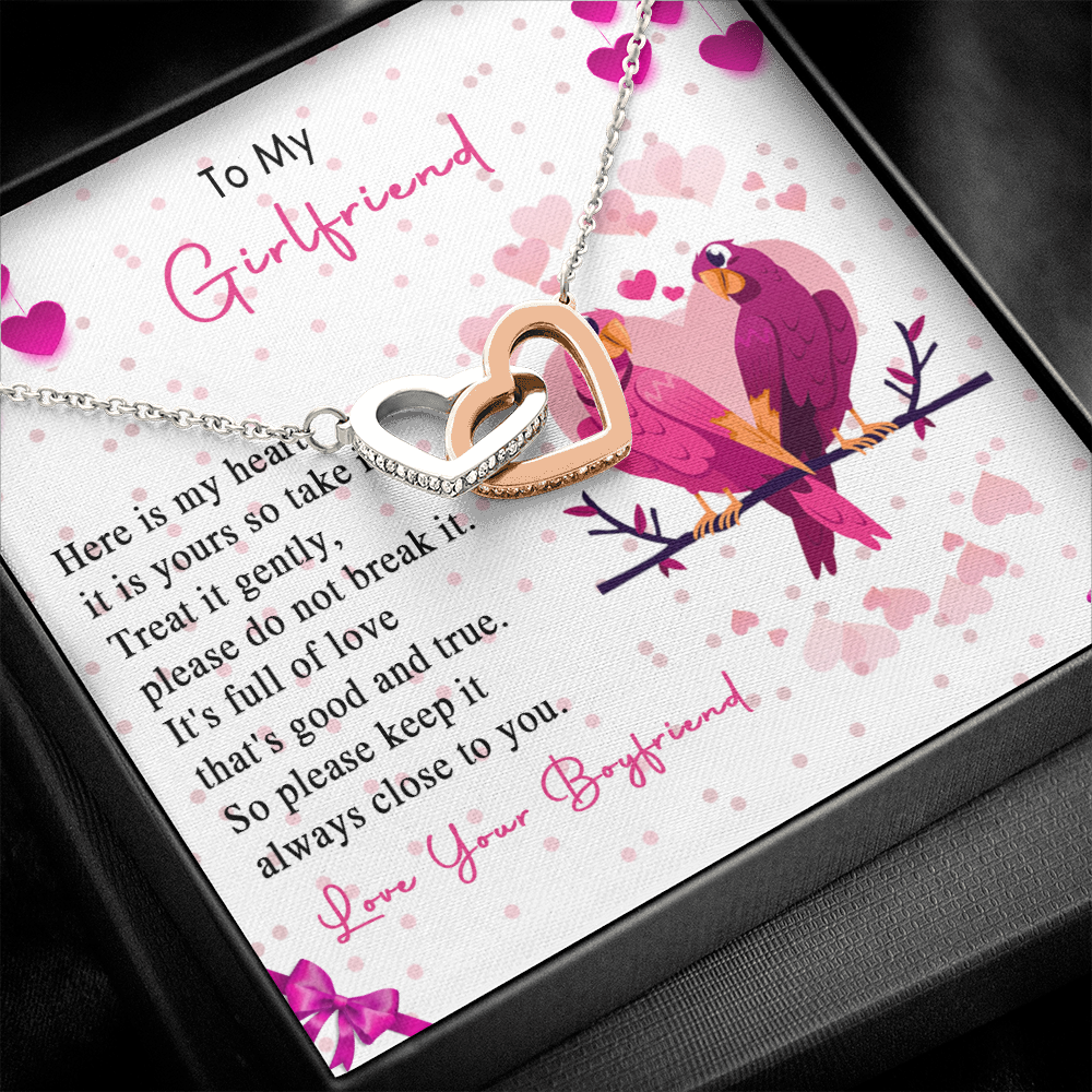 257D Loving Couple Birds Necklace To My Girlfriend, Gift for Her From Boyfriend