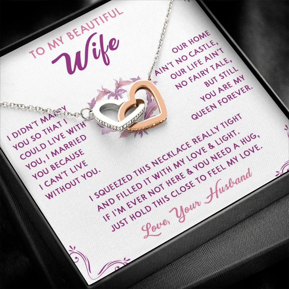 168D Necklace Gift To My Beautiful Wife, Gift for Her From Husband, Valentine Gift