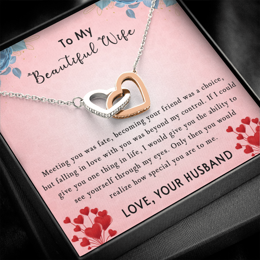 183D Women Necklace To my Beautiful Wife, Valentine Perfect Gift from Husband