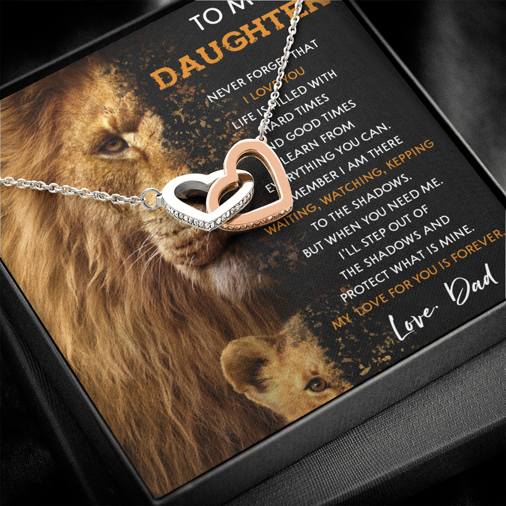N377D To My Daughter Necklace, Gift For Daughter From Dad, Daughter And Father Lion