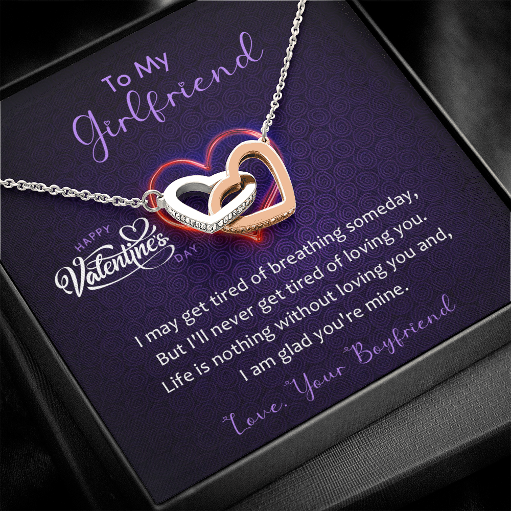185D To my Girlfriend, Women Necklace Gift from Boyfriend, Valentine's Day Gift