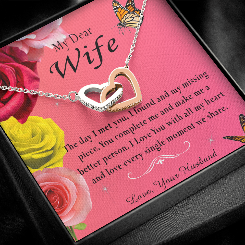 135D Necklace My Dear Wife, Necklace Gift for Wife From Husband, Birthday Gift