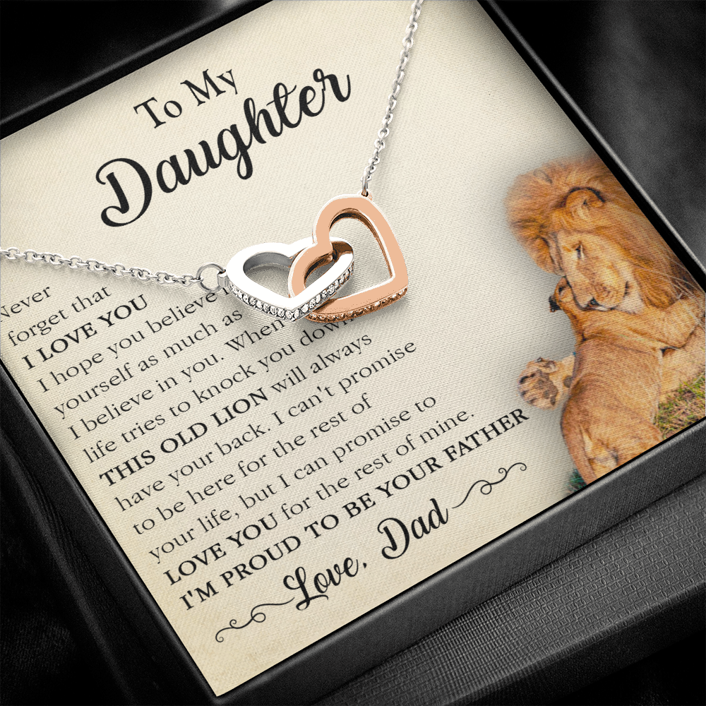 17D Necklace To My Lion Daughter, Necklace Gift for Daughter/Her, Gift From Lion Dad