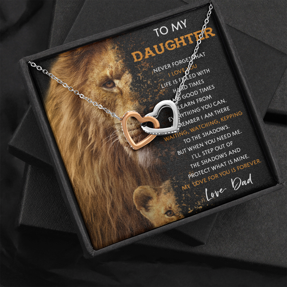 N377D To My Daughter Necklace, Gift For Daughter From Dad, Daughter And Father Lion