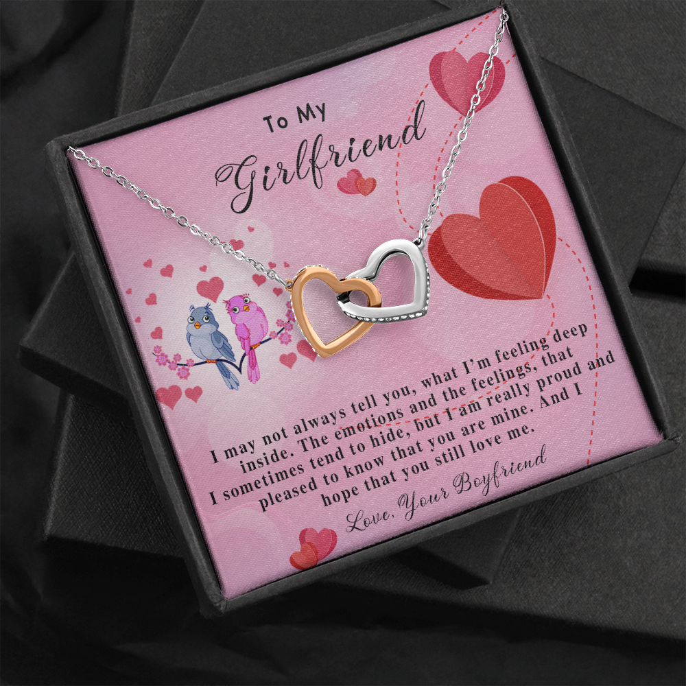 255D Necklace To My Girlfriend, Gift for Her From Boyfriend, Loving Couple Birds Gift