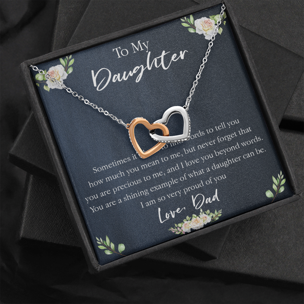 18D Necklace To My Daughter, Floral Necklace Gift for Daughter/Her, Gift From Dad