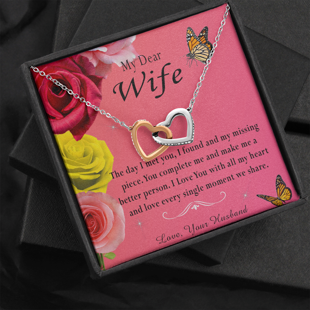 135D Necklace My Dear Wife, Necklace Gift for Wife From Husband, Birthday Gift