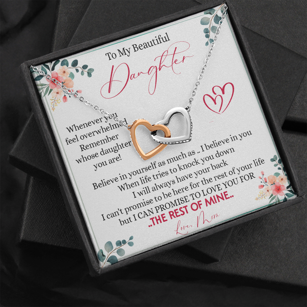 149D Necklace To My Beautiful Daughter, Daughter Birthday Gift from Mom, I Love You