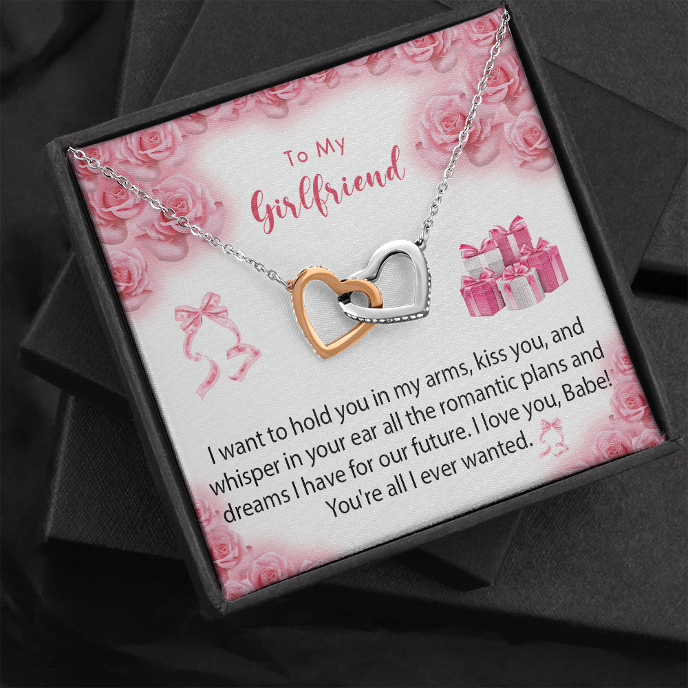 256D Necklace To My Girlfriend, Gift for Her From Boyfriend, Love Rose Gift for Girl