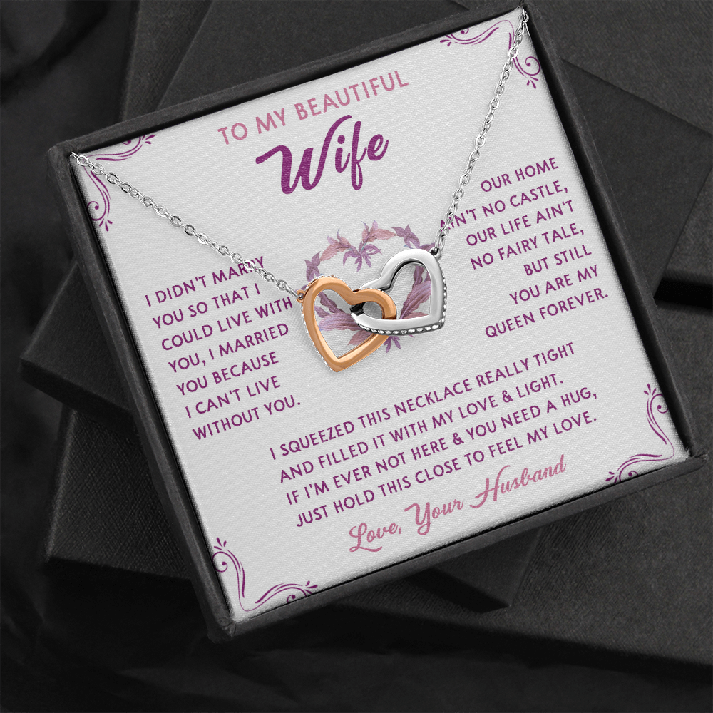 168D Necklace Gift To My Beautiful Wife, Gift for Her From Husband, Valentine Gift