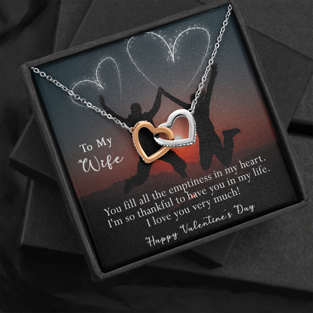 184D Women Necklace To my Wife, Valentine Gift from Husband, Happy Valentine's Day
