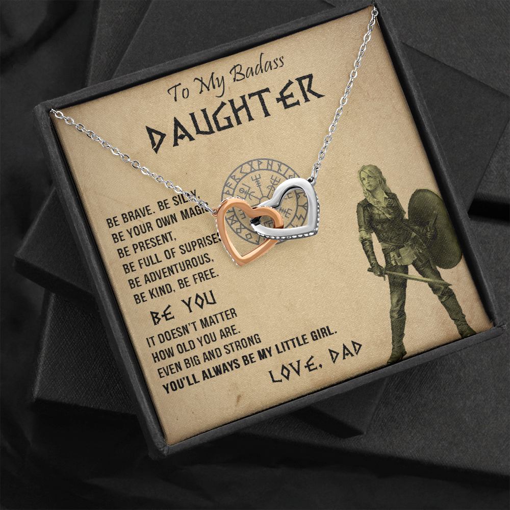 20D Viking Necklace Gift for Badass Daughter, Necklace Gift for Her From Viking Dad