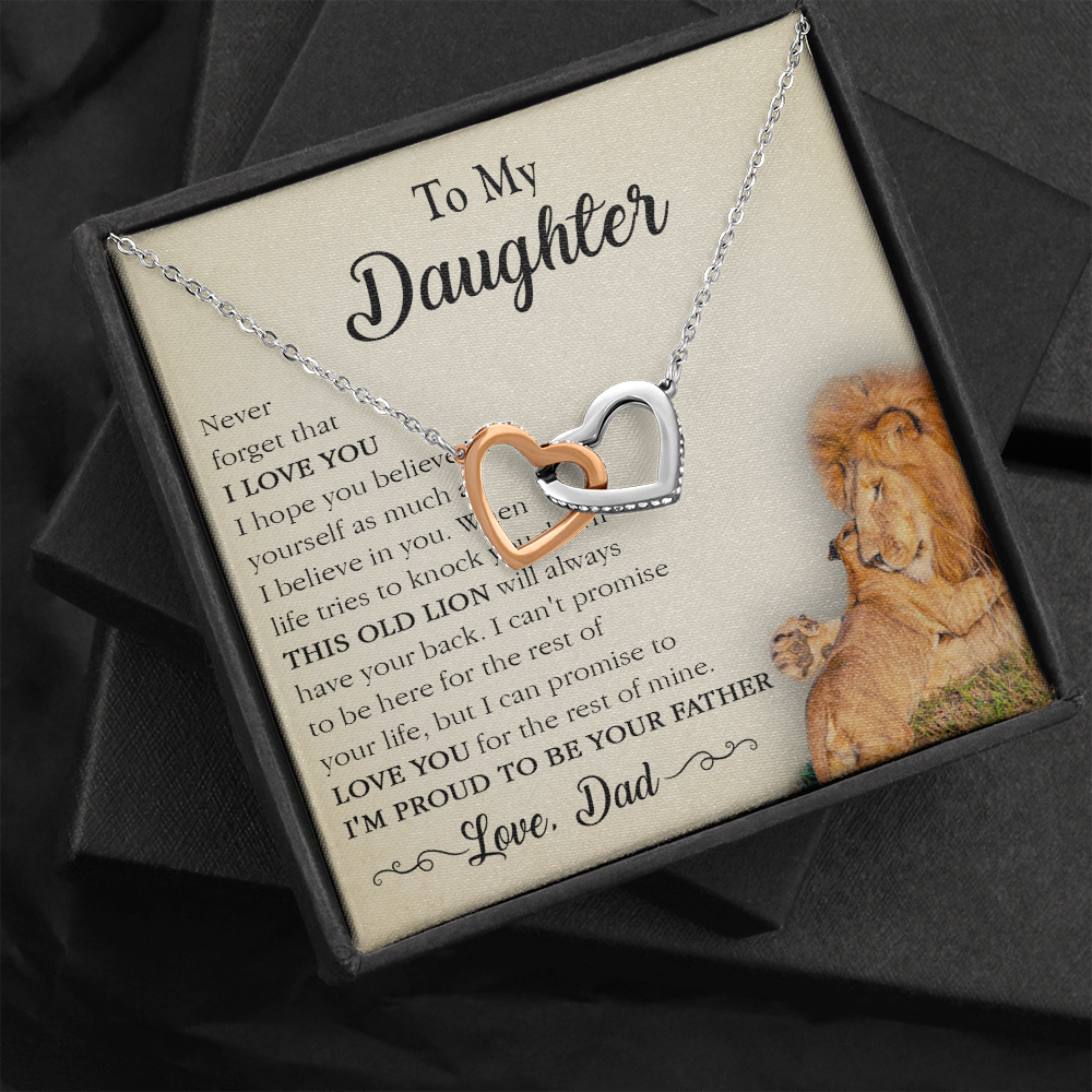 17D Necklace To My Lion Daughter, Necklace Gift for Daughter/Her, Gift From Lion Dad