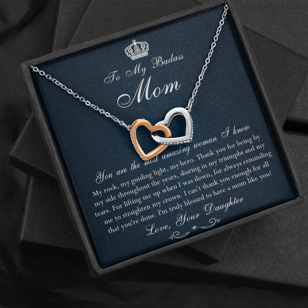 142D Necklace To My Badass Mom, Amazing Woman Necklace, I Love Mom Gift From Daughter