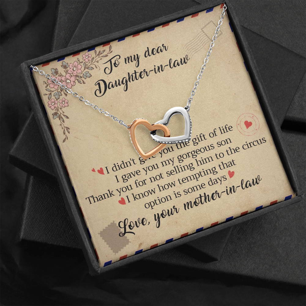 11D Letter To My Daughter-In-Law Necklace, Gift For Daughter In Law from Mother Mom