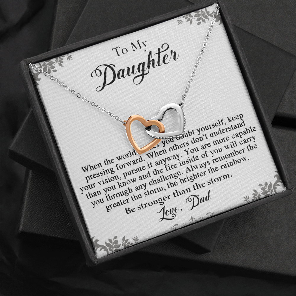 141D To My Daughter Necklace, Perfect Gift for Daughter From Dad, I Love You Daughter