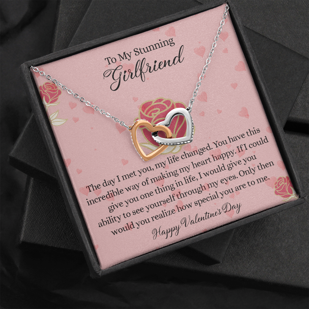 204D To my Stunning Girlfriend Necklace, Love Necklace Valentine Gift from Boyfriend