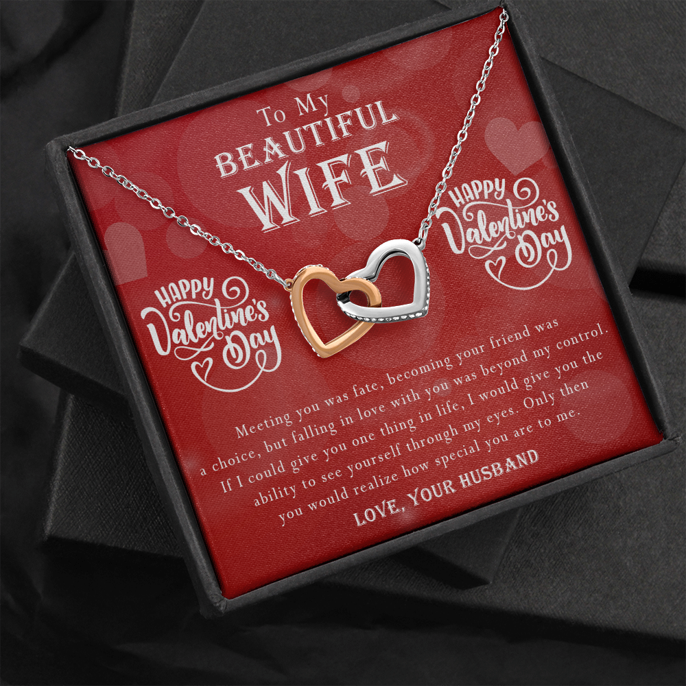 190D To my Beautiful Wife, Necklace Gift for Wife, Women, Girl, Happy Valentine's Day