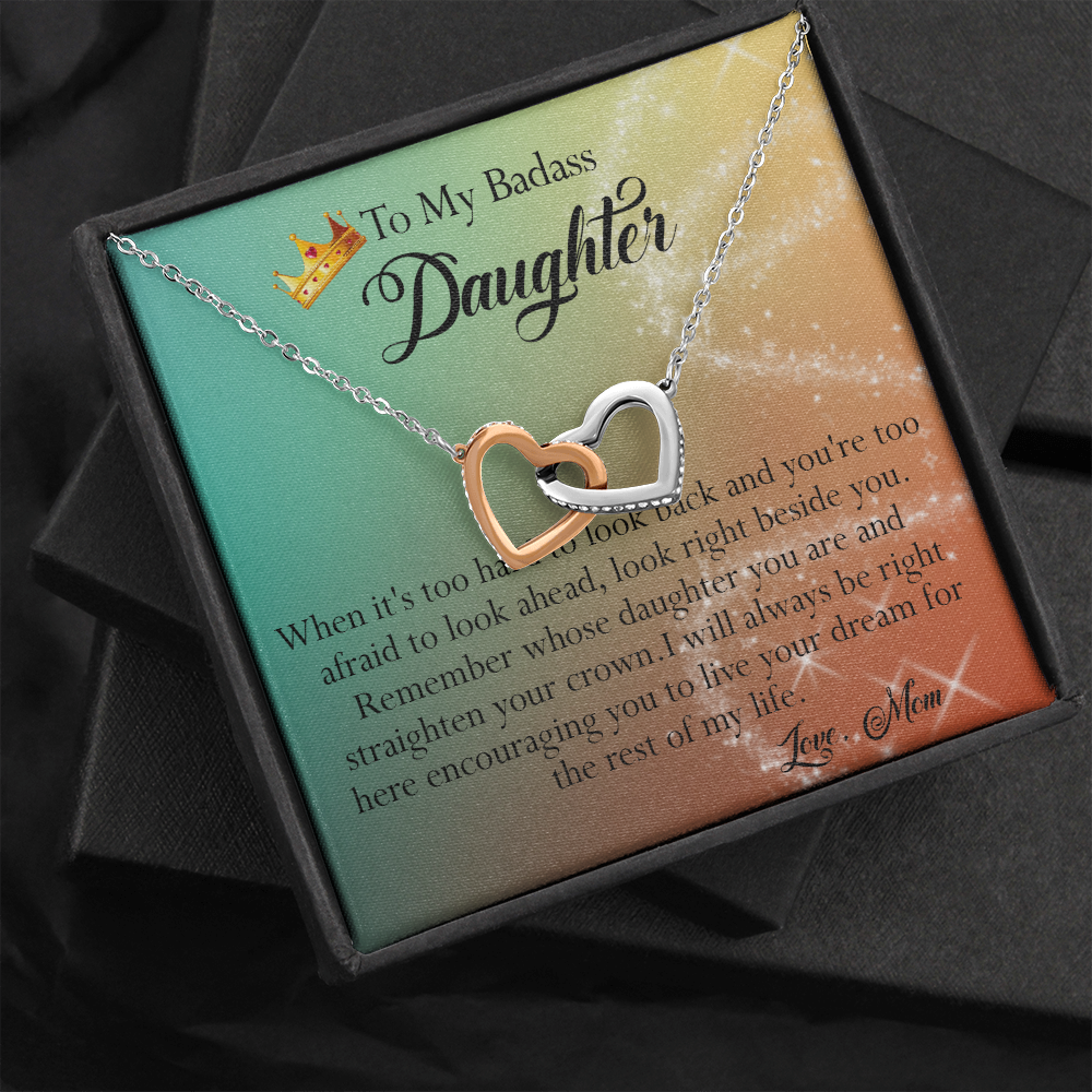 156D To My Badass Daughter Necklace, Gift for Her, Women, Birthday Gift from Mom