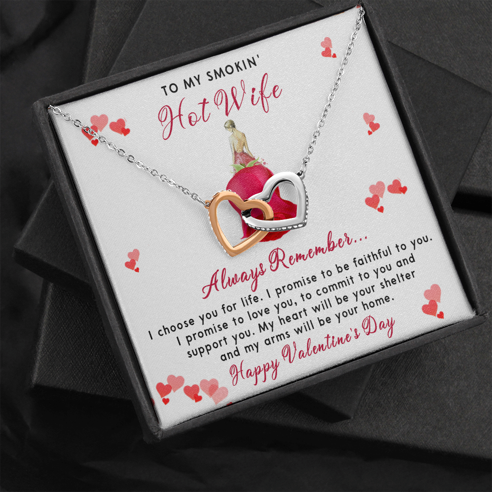 198D To my Smokin' Hot Wife Necklace, I Love You Valentine's Day Gift from Husband