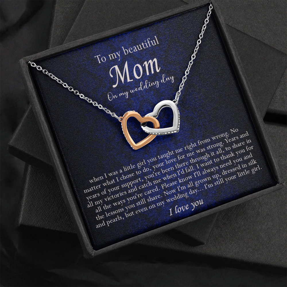138D Necklace To My Beautiful Mom On My Wedding Day, I Love You Always Necklace Gift