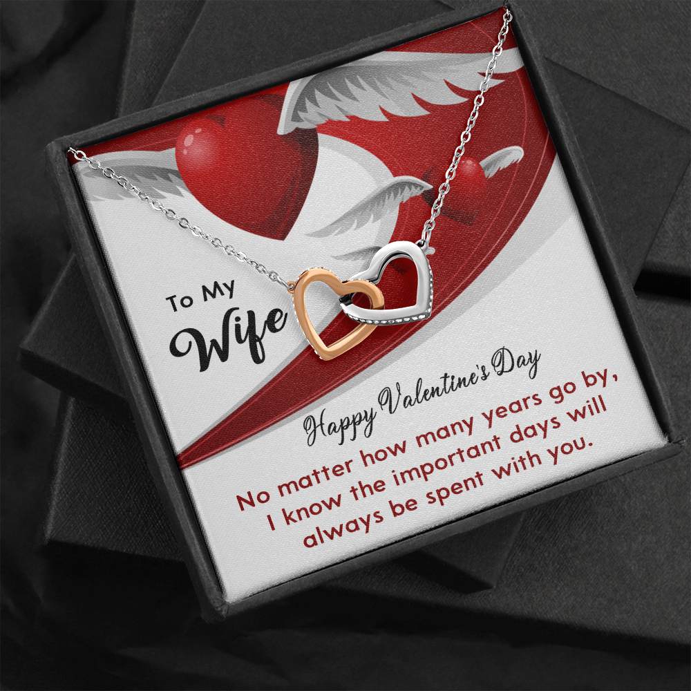 196D Happy Valentine's Day Gift, Necklace To my Wife, Love Heart Women Necklace