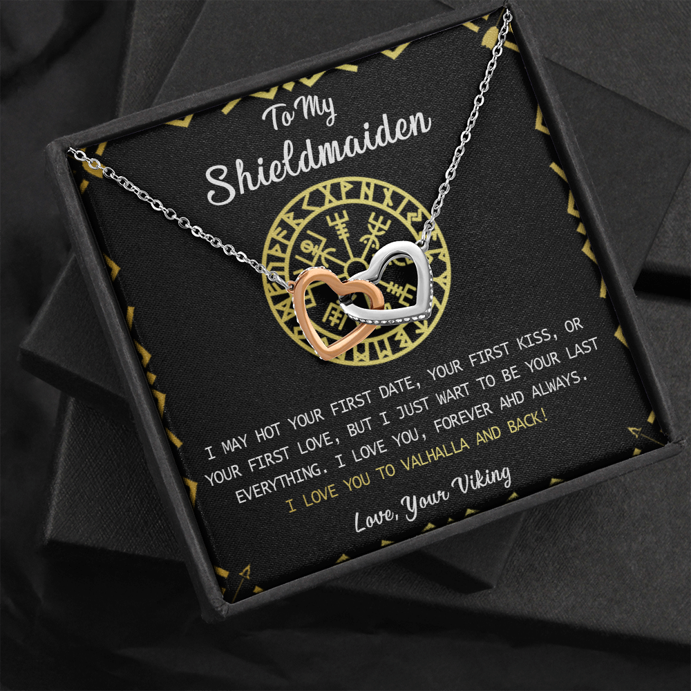N373D To My Shieldmaiden Necklace, Lagertha Shield Necklace, Gift For Viking Wife