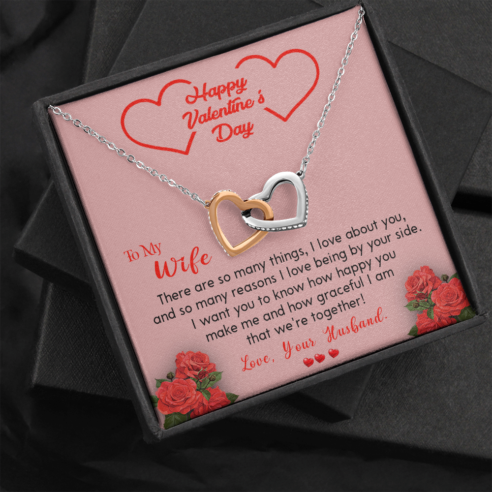 202D To my Wife Necklace, Happy Valentine's Day Gift Necklace for Beautiful Wife