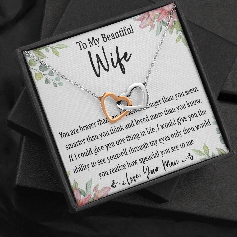 65D Love Gift To My Beautiful Wife, Women Necklace for Her, Birthday from Husband