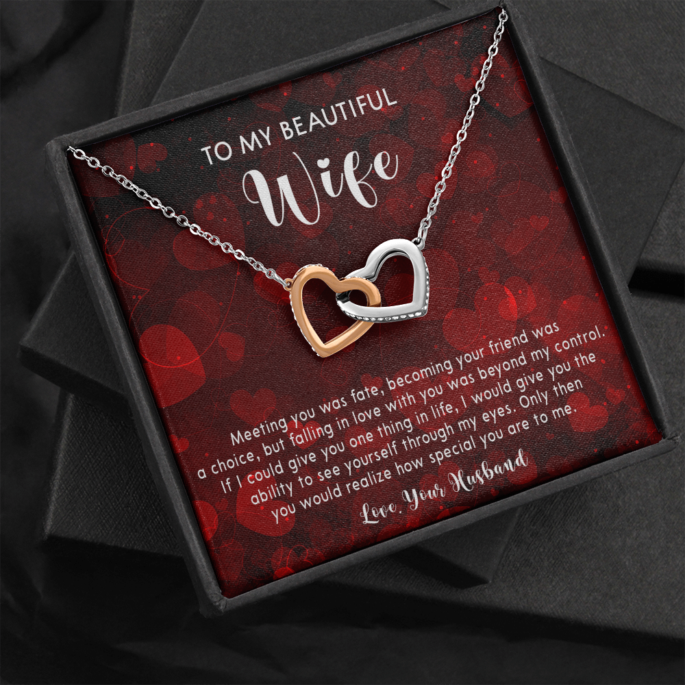 253D Necklace To My Beautiful Wife, Gift for Her From Husband, Couple In Love Gift