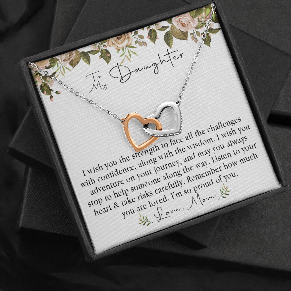 152D Necklace To My Daughter, Daughter Necklace Birthday Gift from Mom, Proud of You