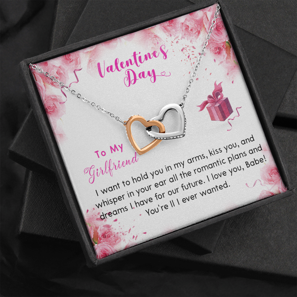 193D Necklace To my Girlfriend, Future Wife Necklace, Happy Valentine's Day Rose Gift