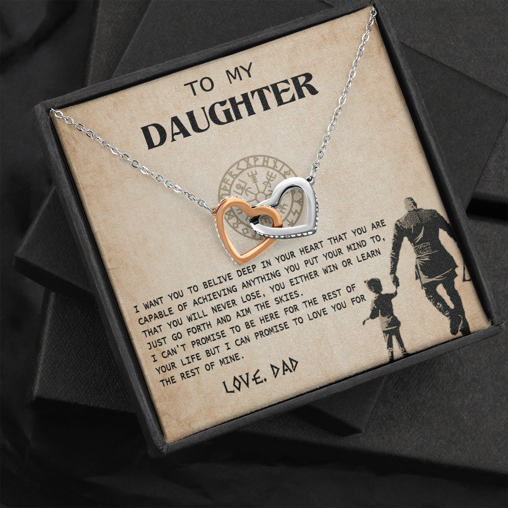 N370D To My Daughter From Viking Dad - Gift For Viking Daughter Love Knot Necklace