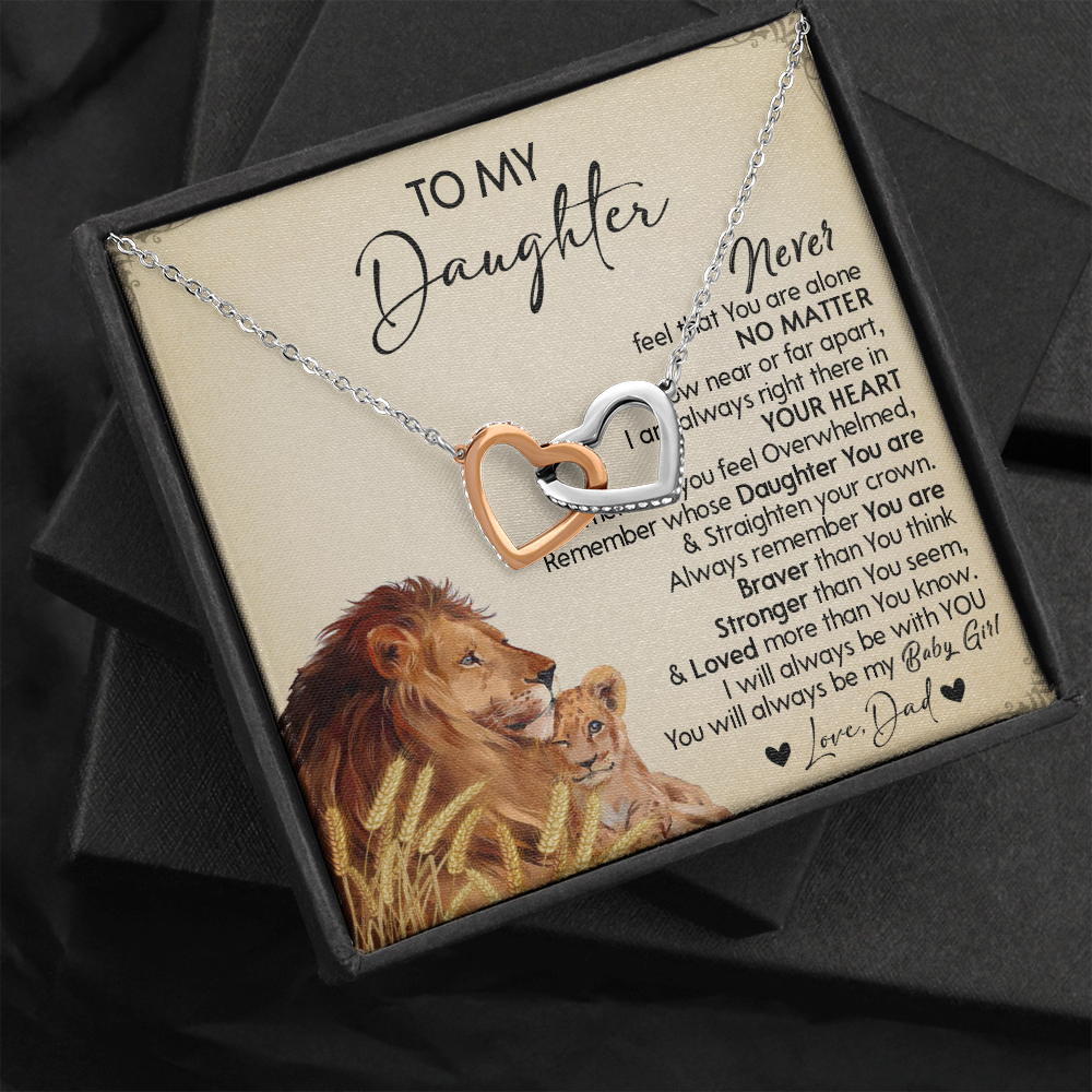 121D Necklace To My Daughter Gift From Lion Dad, You Are My Baby Girl, Birthday Gift