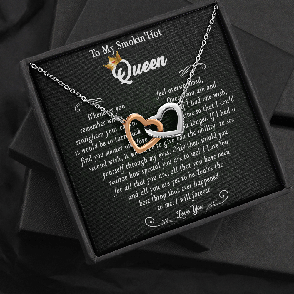 N369D To My Smokin Hot Queen Crown Necklace Gift For Wife Soulmate Valentines Day Gift