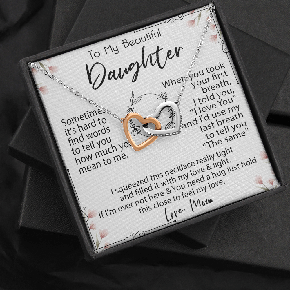 19D Necklace To My Beautiful Daughter, Necklace Gift for Daughter/Her From Mom