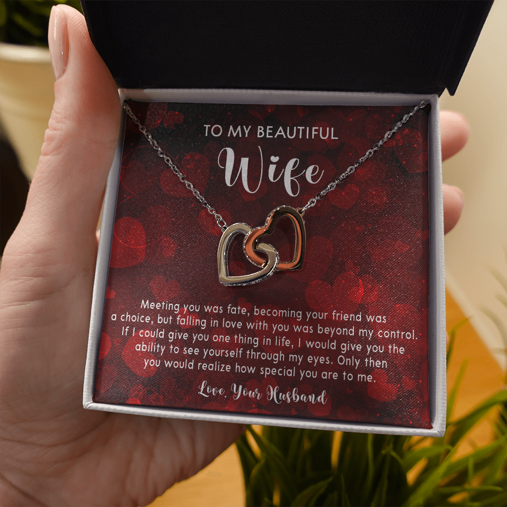 253D Necklace To My Beautiful Wife, Gift for Her From Husband, Couple In Love Gift