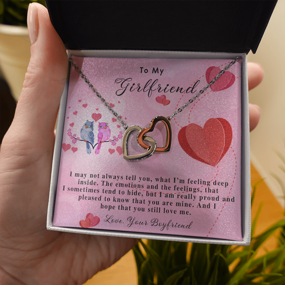 255D Necklace To My Girlfriend, Gift for Her From Boyfriend, Loving Couple Birds Gift