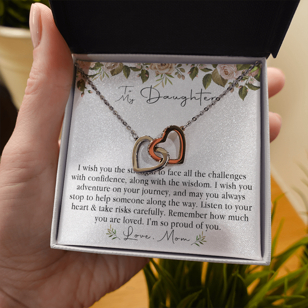 152D Necklace To My Daughter, Daughter Necklace Birthday Gift from Mom, Proud of You