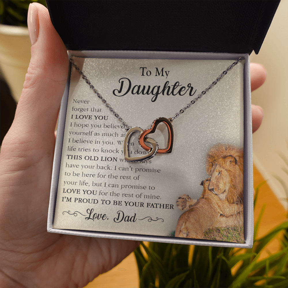 17D Necklace To My Lion Daughter, Necklace Gift for Daughter/Her, Gift From Lion Dad