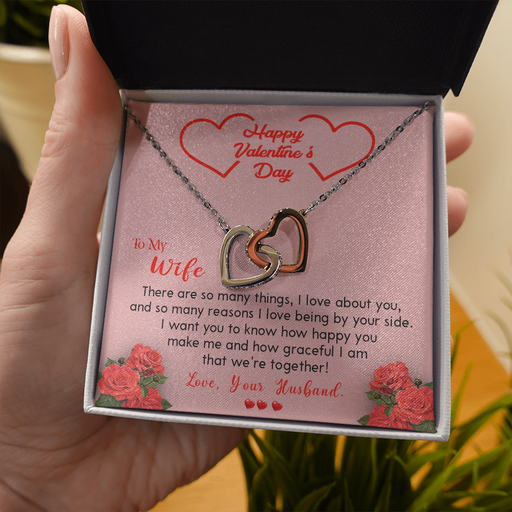202D To my Wife Necklace, Happy Valentine's Day Gift Necklace for Beautiful Wife