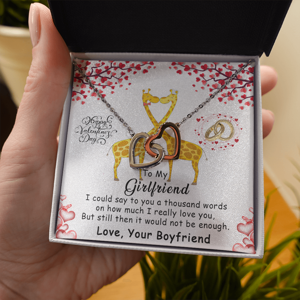 215D To my Girlfriend, Happy Valentine's Day Gift Necklace for Girlfriend, Couples