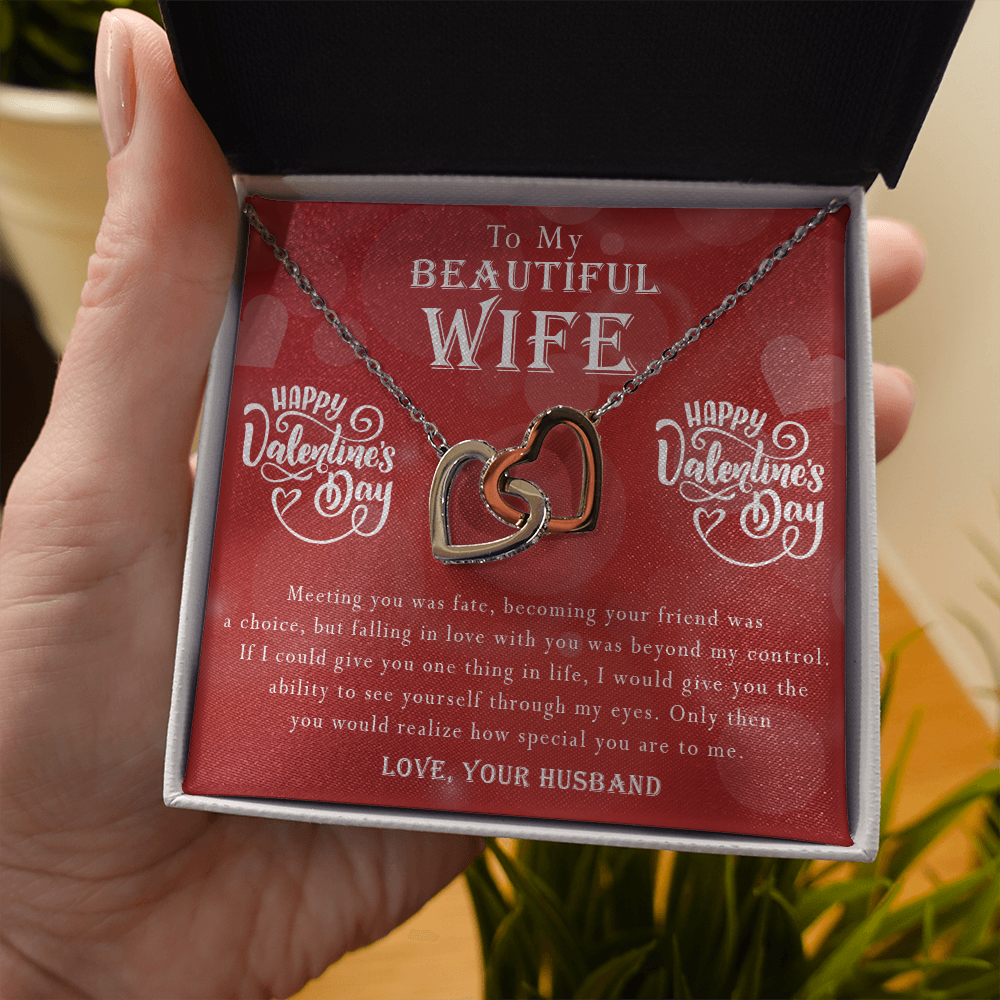 190D To my Beautiful Wife, Necklace Gift for Wife, Women, Girl, Happy Valentine's Day