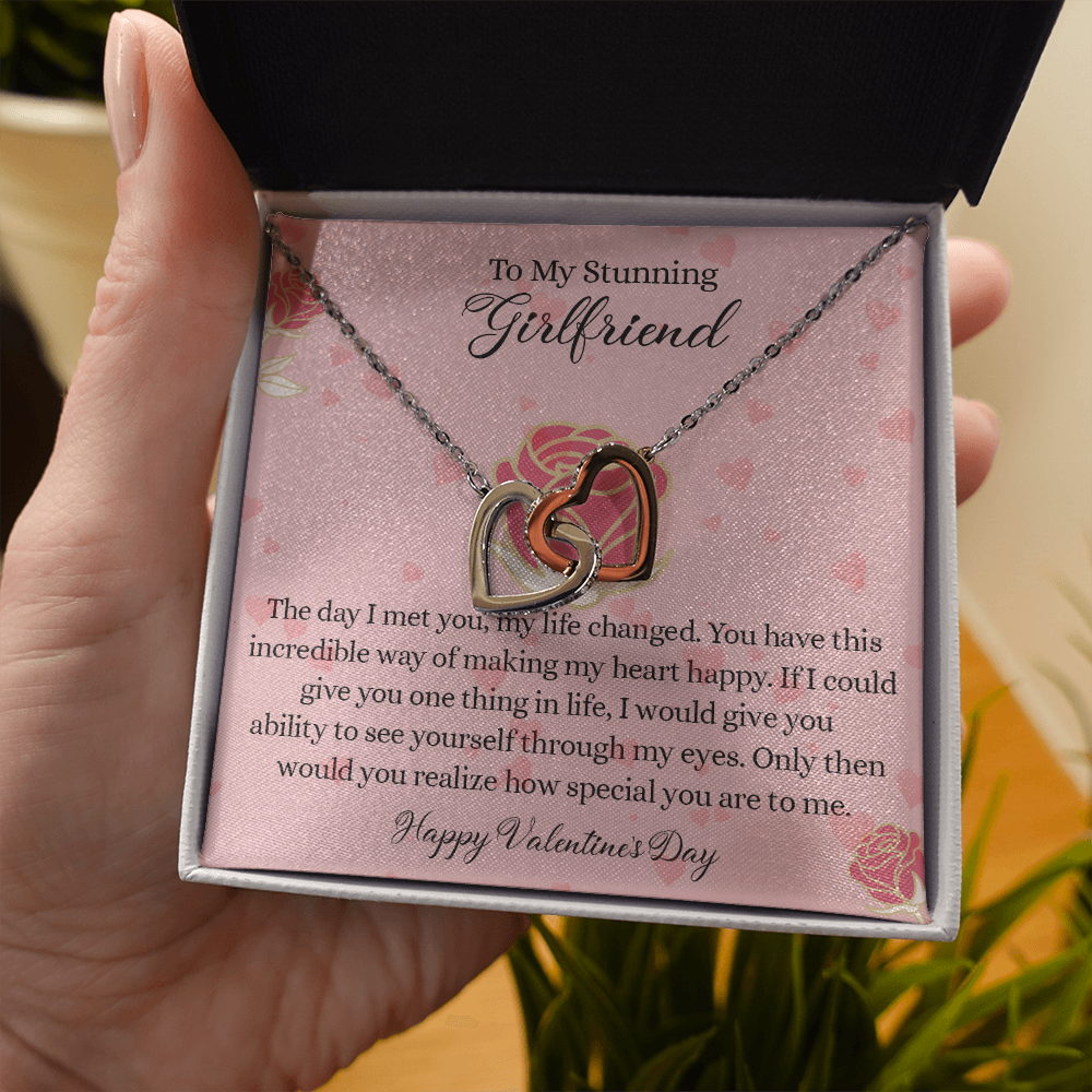 204D To my Stunning Girlfriend Necklace, Love Necklace Valentine Gift from Boyfriend