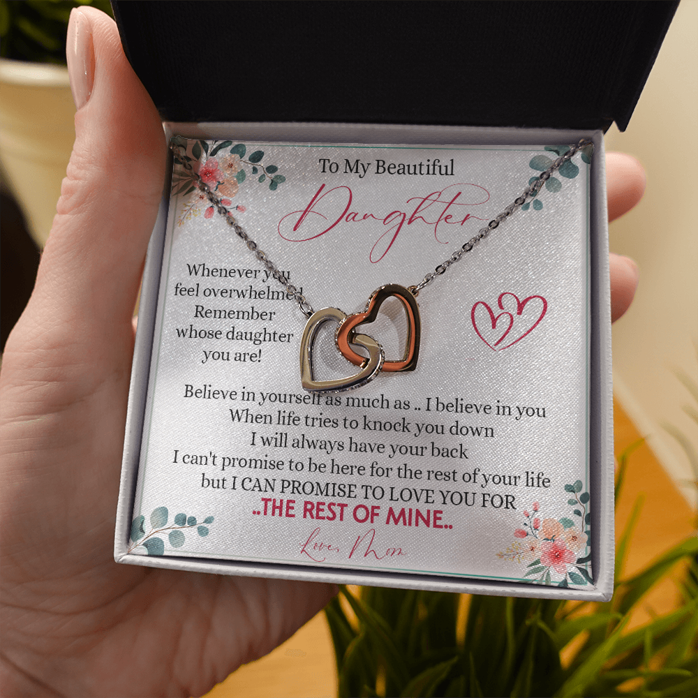 149D Necklace To My Beautiful Daughter, Daughter Birthday Gift from Mom, I Love You